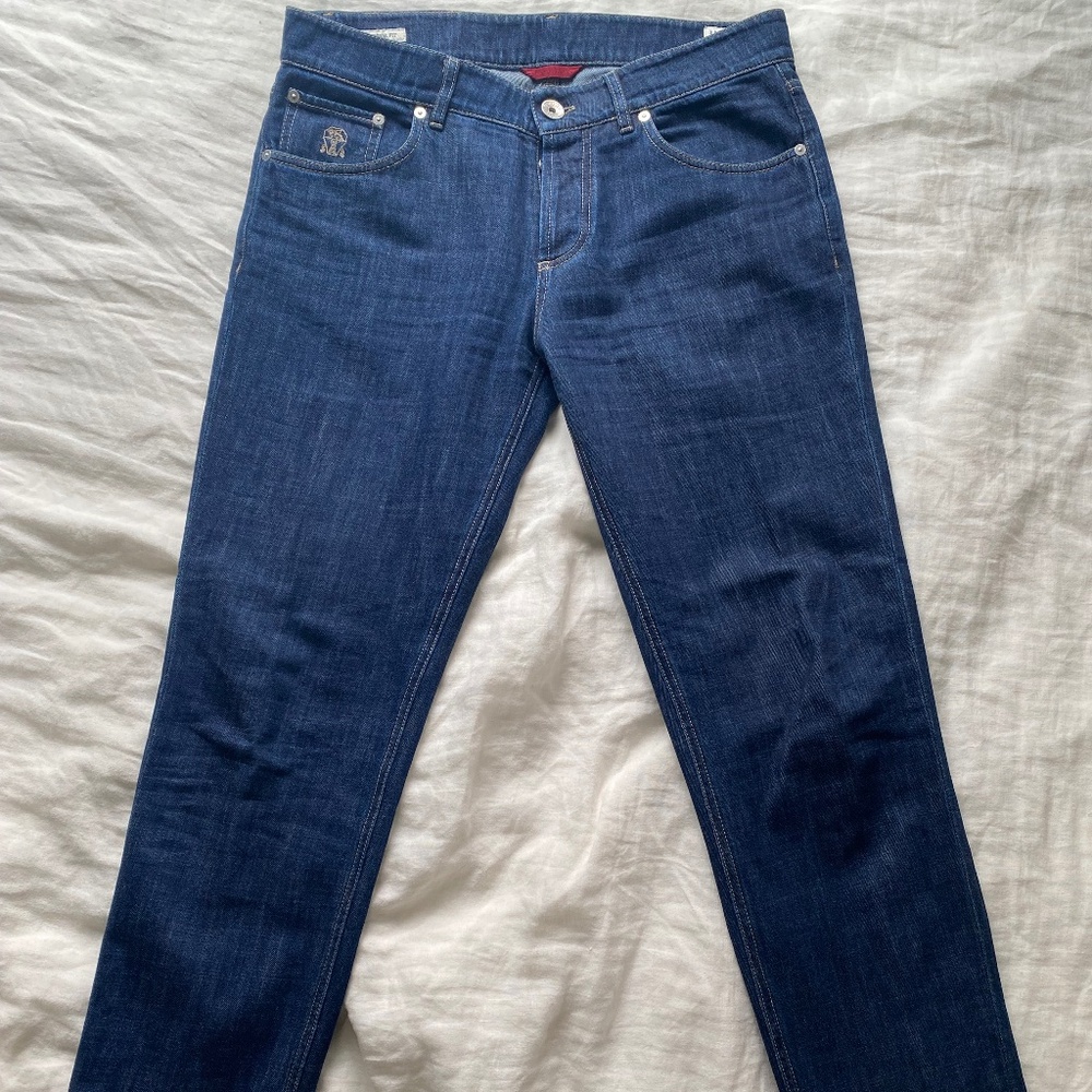 Brunello Cucinelli Mens Denim Traditional Fit Jeans Size 32x29 Medium Rise Pant
